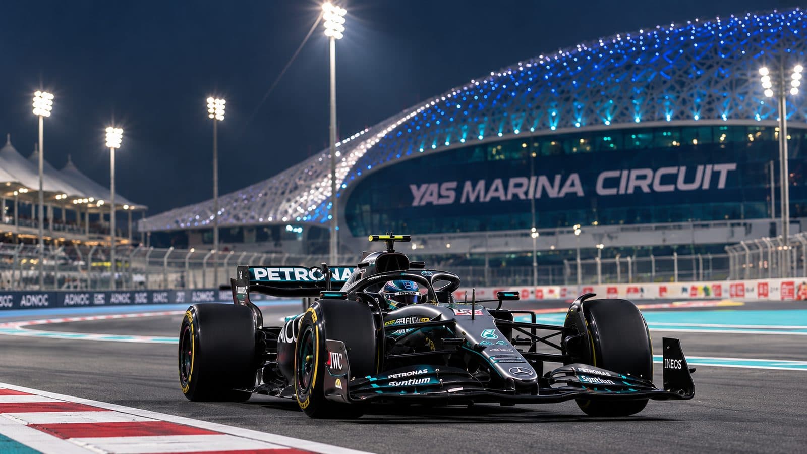 Formula racing car at Yas Marina Circuit during the Abu Dhabi motorsport event period