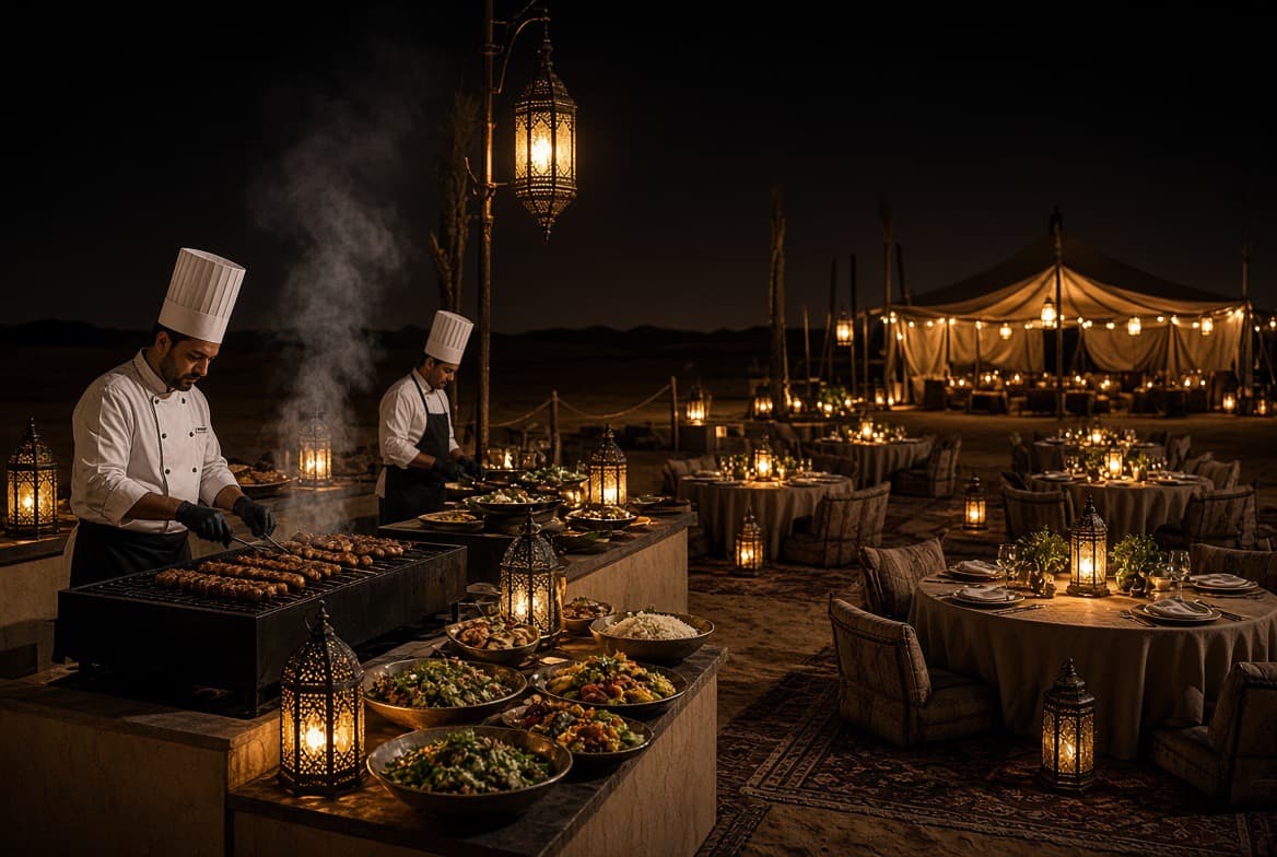 Desert BBQ dinner