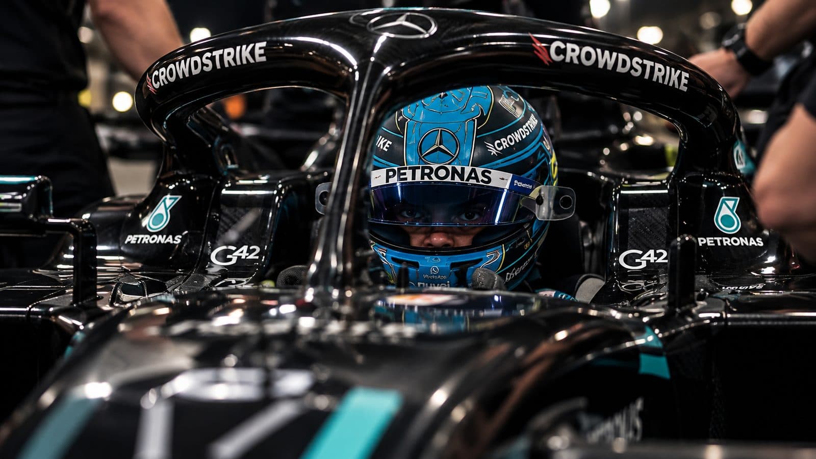 Motorsport garage and race-week environment around Yas Island in Abu Dhabi